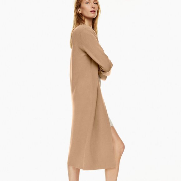 New Aritzia Babaton long cardigan - Orpheum Robe in Camel - Picture 1 of 6